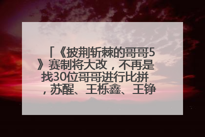 《披荆斩棘的哥哥5》赛制将大改，不再是找30位哥哥进行比拼，苏醒、王栎鑫、王铮亮、张远等多名男团选手被曝将参加