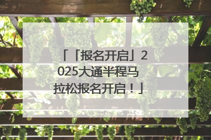 「报名开启」2025大通半程马拉松报名开启！