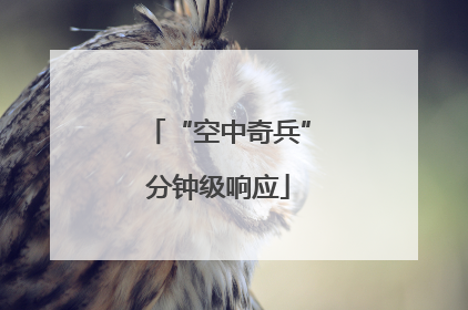 “空中奇兵”分钟级响应