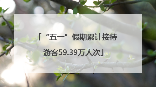 “五一”假期累计接待游客59.39万人次