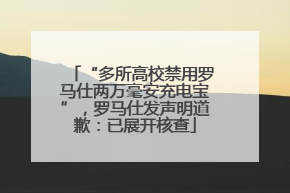 “多所高校禁用罗马仕两万毫安充电宝”，罗马仕发声明道歉：已展开核查