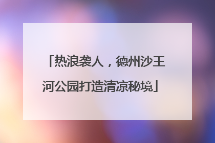 热浪袭人，德州沙王河公园打造清凉秘境