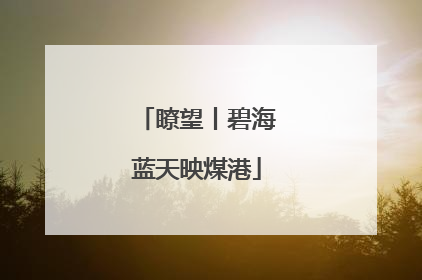 瞭望丨碧海蓝天映煤港