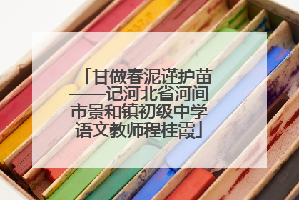 甘做春泥谨护苗——记河北省河间市景和镇初级中学语文教师程桂霞