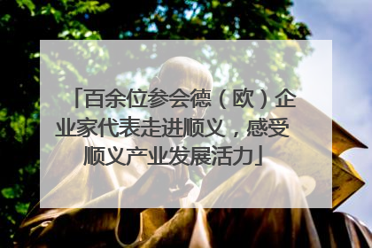百余位参会德（欧）企业家代表走进顺义，感受顺义产业发展活力