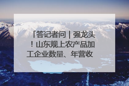 答记者问｜强龙头！山东规上农产品加工企业数量、年营收均居全国首位