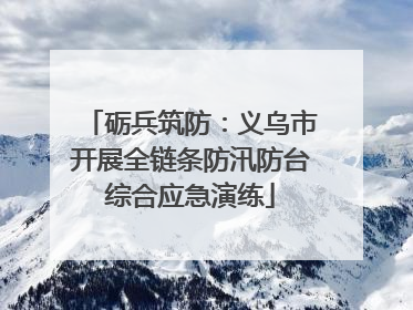 砺兵筑防：义乌市开展全链条防汛防台综合应急演练