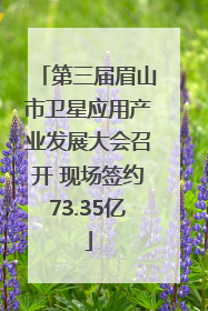 第三届眉山市卫星应用产业发展大会召开 现场签约73.35亿