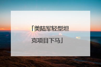 美陆军轻型坦克项目下马