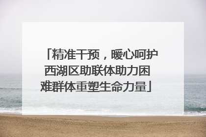 精准干预，暖心呵护 西湖区助联体助力困难群体重塑生命力量