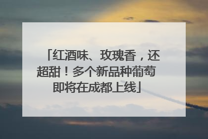 红酒味、玫瑰香，还超甜！多个新品种葡萄即将在成都上线