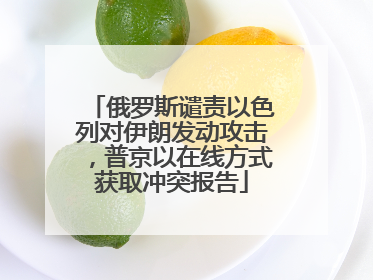 俄罗斯谴责以色列对伊朗发动攻击，普京以在线方式获取冲突报告