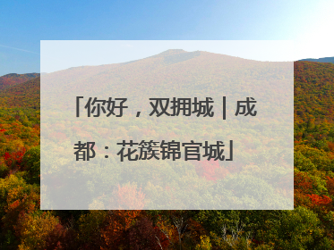 你好，双拥城｜成都：花簇锦官城