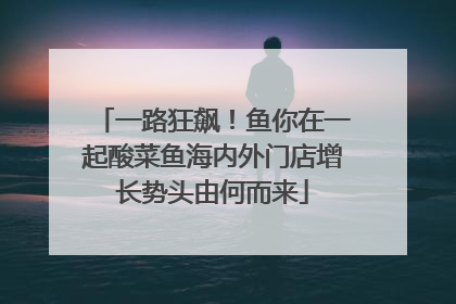 一路狂飙！鱼你在一起酸菜鱼海内外门店增长势头由何而来