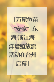 万尾鱼苗“安家”东海 浙江海洋增殖放流活动在台州启幕