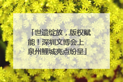 世遗绽放，版权赋能！深圳文博会上 泉州鲤城亮点纷呈