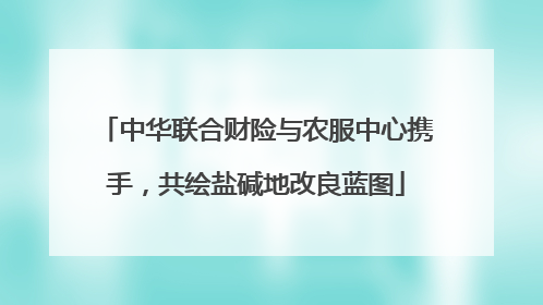 中华联合财险与农服中心携手，共绘盐碱地改良蓝图