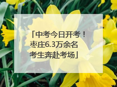 中考今日开考！枣庄6.3万余名考生奔赴考场
