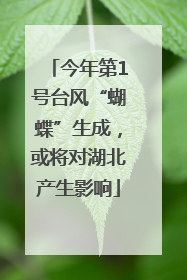 今年第1号台风“蝴蝶”生成，或将对湖北产生影响