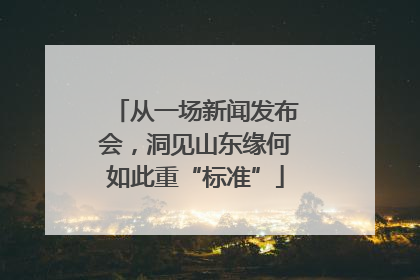 从一场新闻发布会，洞见山东缘何如此重“标准”