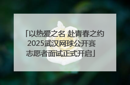 以热爱之名 赴青春之约 2025武汉网球公开赛志愿者面试正式开启