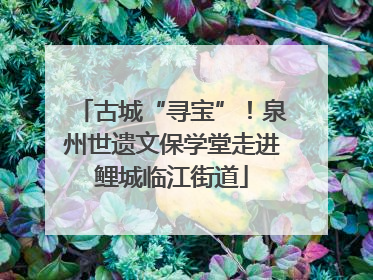 古城“寻宝”！泉州世遗文保学堂走进鲤城临江街道