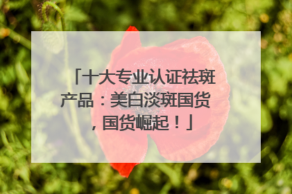十大专业认证祛斑产品：美白淡斑国货，国货崛起！