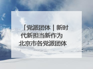 党派团体｜新时代新担当新作为 北京市各党派团体这么干！