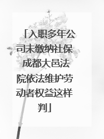 入职多年公司未缴纳社保 成都大邑法院依法维护劳动者权益这样判