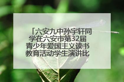 六安九中孙宇轩同学在六安市第32届青少年爱国主义读书教育活动学生演讲比赛中荣获一等奖
