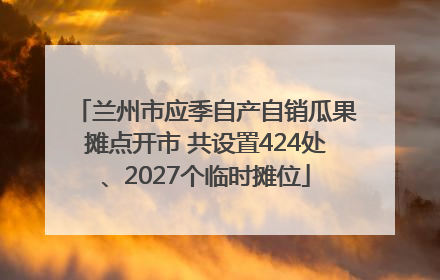 兰州市应季自产自销瓜果摊点开市 共设置424处、2027个临时摊位