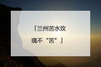 兰州苦水玫瑰不“苦”