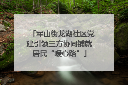 军山街龙湖社区党建引领三方协同铺就居民“暖心路”