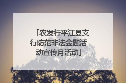 农发行平江县支行防范非法金融活动宣传月活动