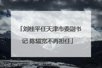 刘桂平任天津市委副书记 陈辐宽不再担任