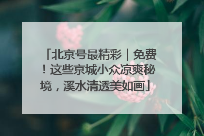 北京号最精彩｜免费！这些京城小众凉爽秘境，溪水清透美如画