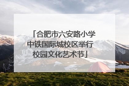 合肥市六安路小学中铁国际城校区举行校园文化艺术节