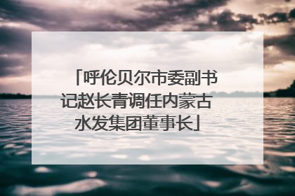 呼伦贝尔市委副书记赵长青调任内蒙古水发集团董事长