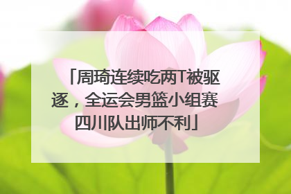 周琦连续吃两T被驱逐，全运会男篮小组赛四川队出师不利