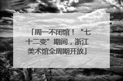 周一不闭馆！“七十二变”期间，浙江美术馆全周期开放