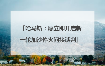 哈马斯：愿立即开启新一轮加沙停火间接谈判