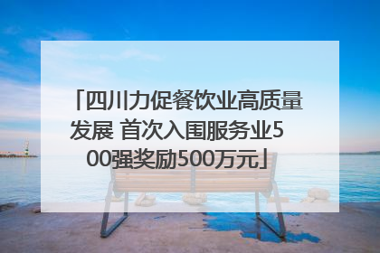 四川力促餐饮业高质量发展 首次入围服务业500强奖励500万元
