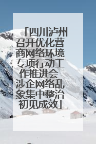 四川泸州召开优化营商网络环境专项行动工作推进会 涉企网络乱象集中整治初见成效