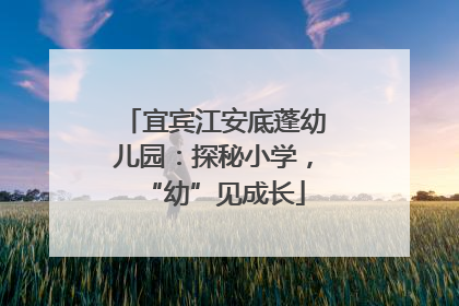 宜宾江安底蓬幼儿园：探秘小学，“幼”见成长