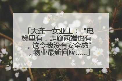 大连一女业主：“电梯里有，走廊两端也有，这令我没有安全感”，物业最新回应……