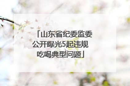 山东省纪委监委公开曝光5起违规吃喝典型问题