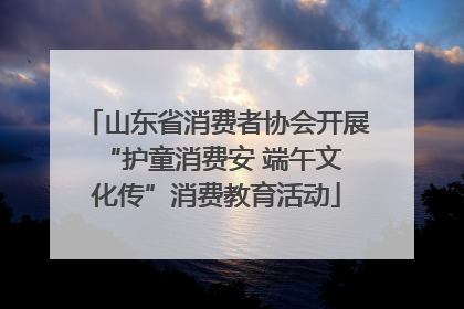 山东省消费者协会开展 “护童消费安 端午文化传”消费教育活动