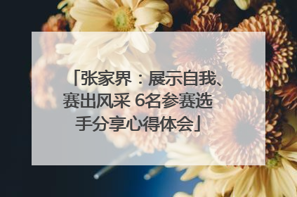 张家界：展示自我、赛出风采 6名参赛选手分享心得体会