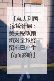 意大利国家统计局：美关税政策将对全球经贸前景产生负面影响