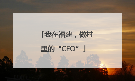 我在福建，做村里的“CEO”
